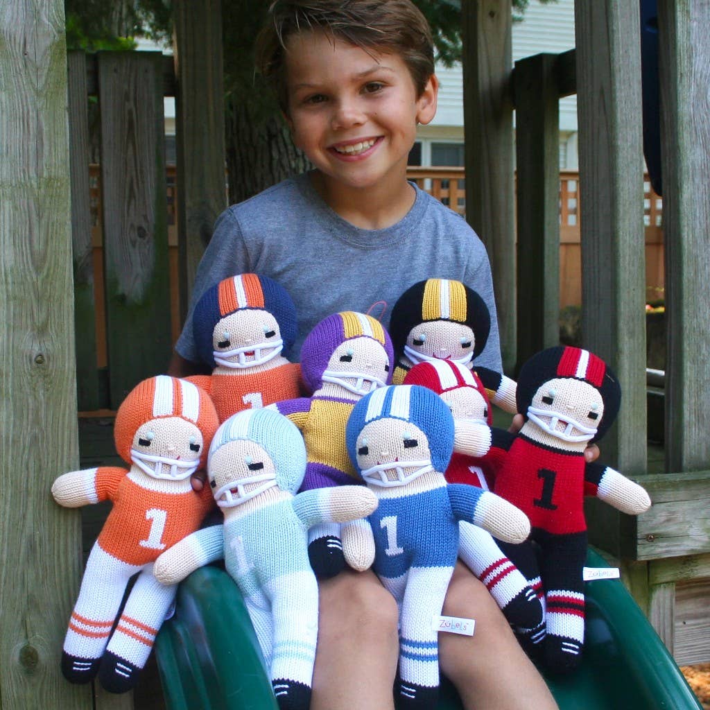 Football Player Knit Dolls: Red/Royal Blue / 12" Plush