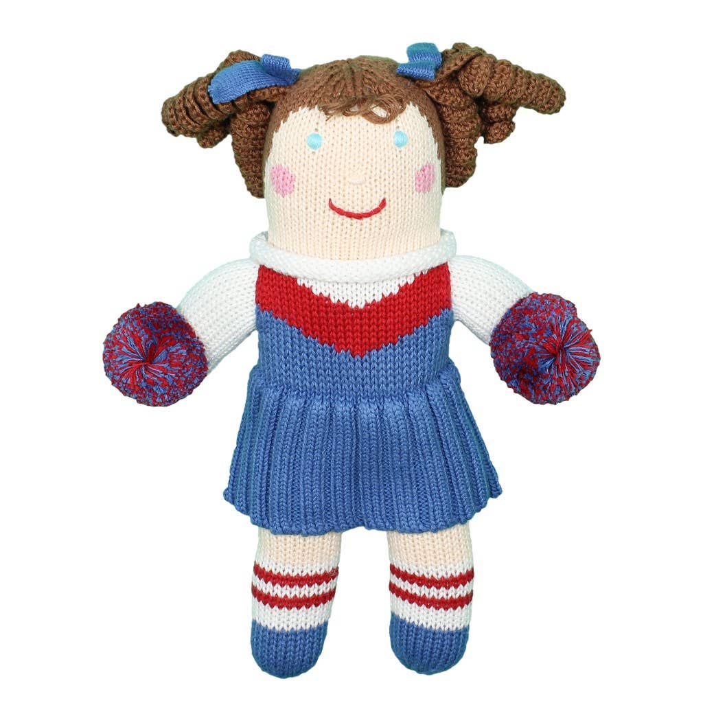 Red & Royal Cheerleader Knit Doll