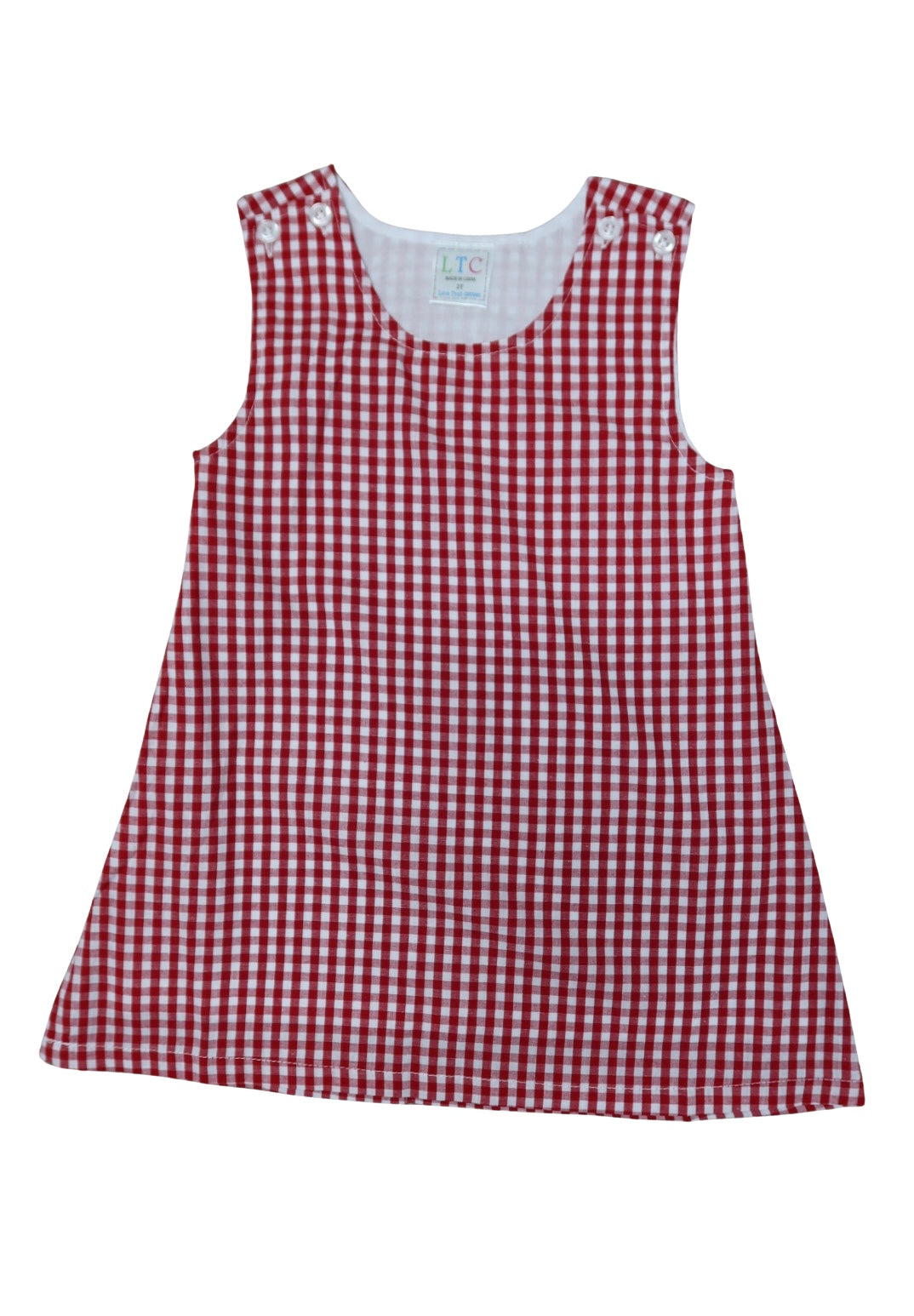 Red Gingham Jumper Dress