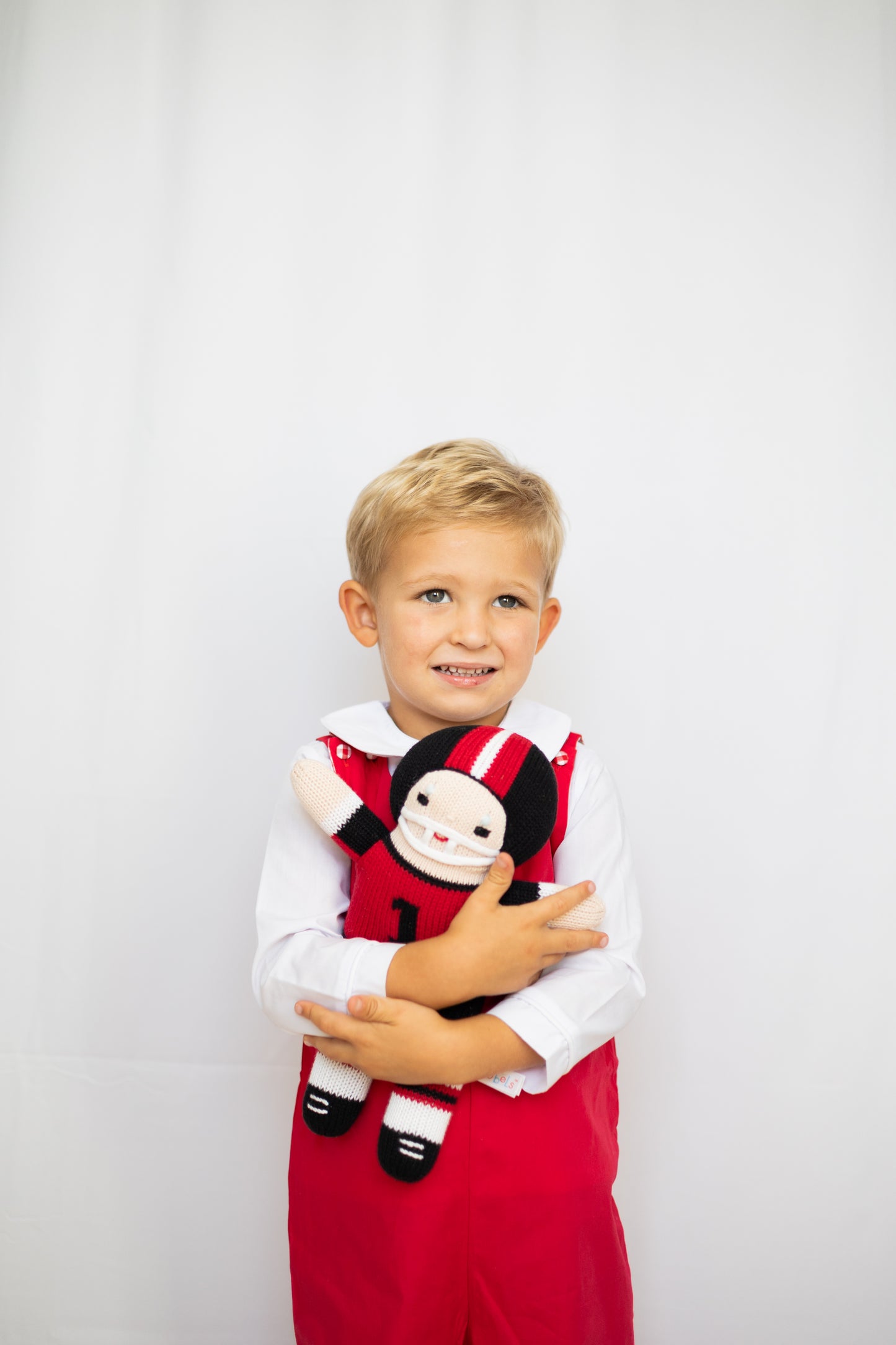 Red Gingham Trim Overalls