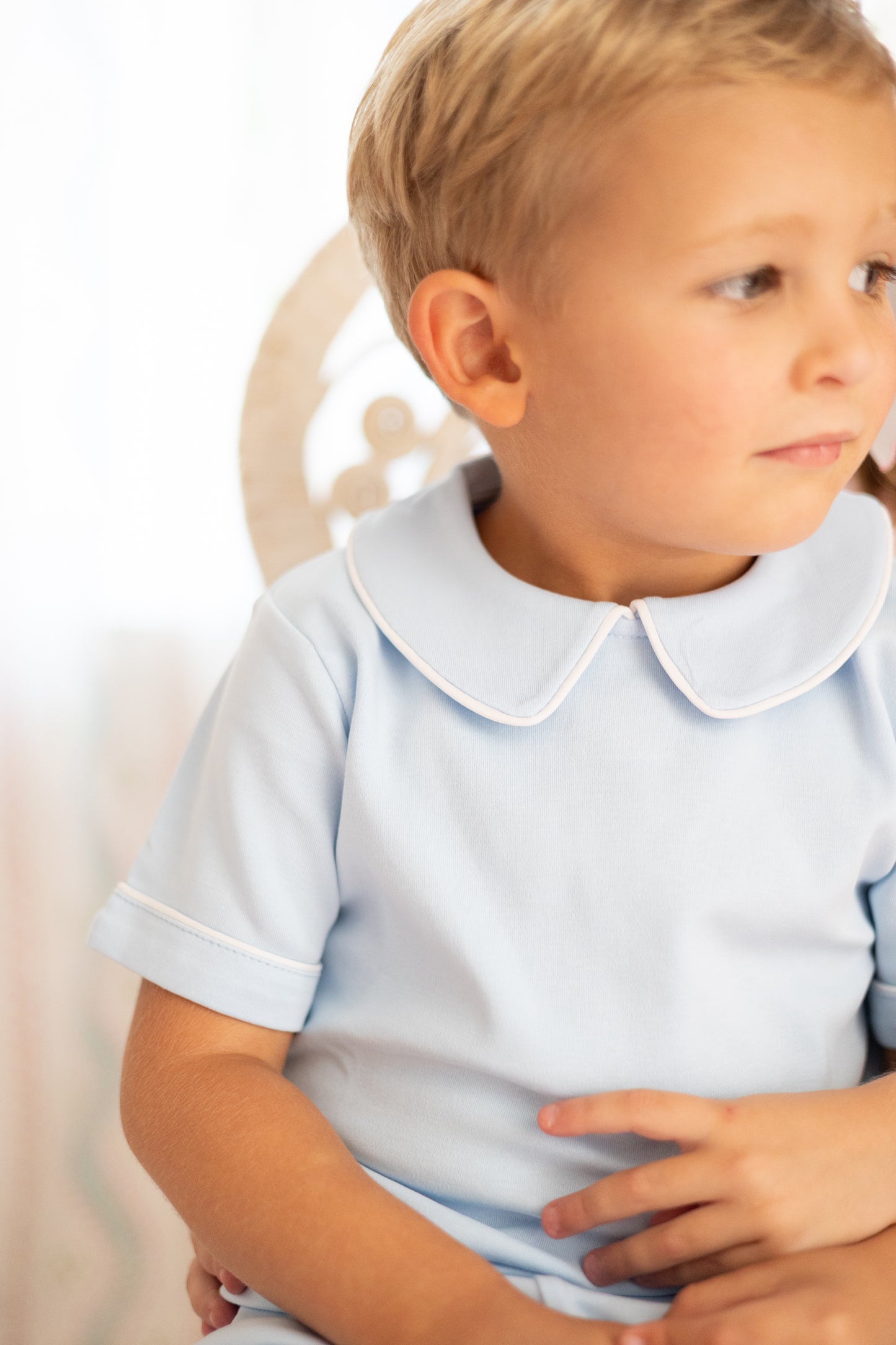 Boys Two Piece Piping Collar Set