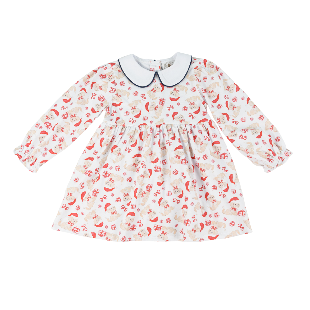 Holiday Pawty Girls Collins Classic Dress