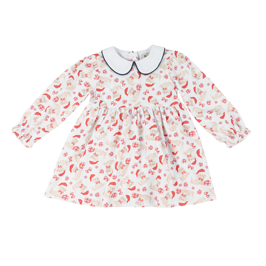 Holiday Pawty Girls Collins Classic Dress