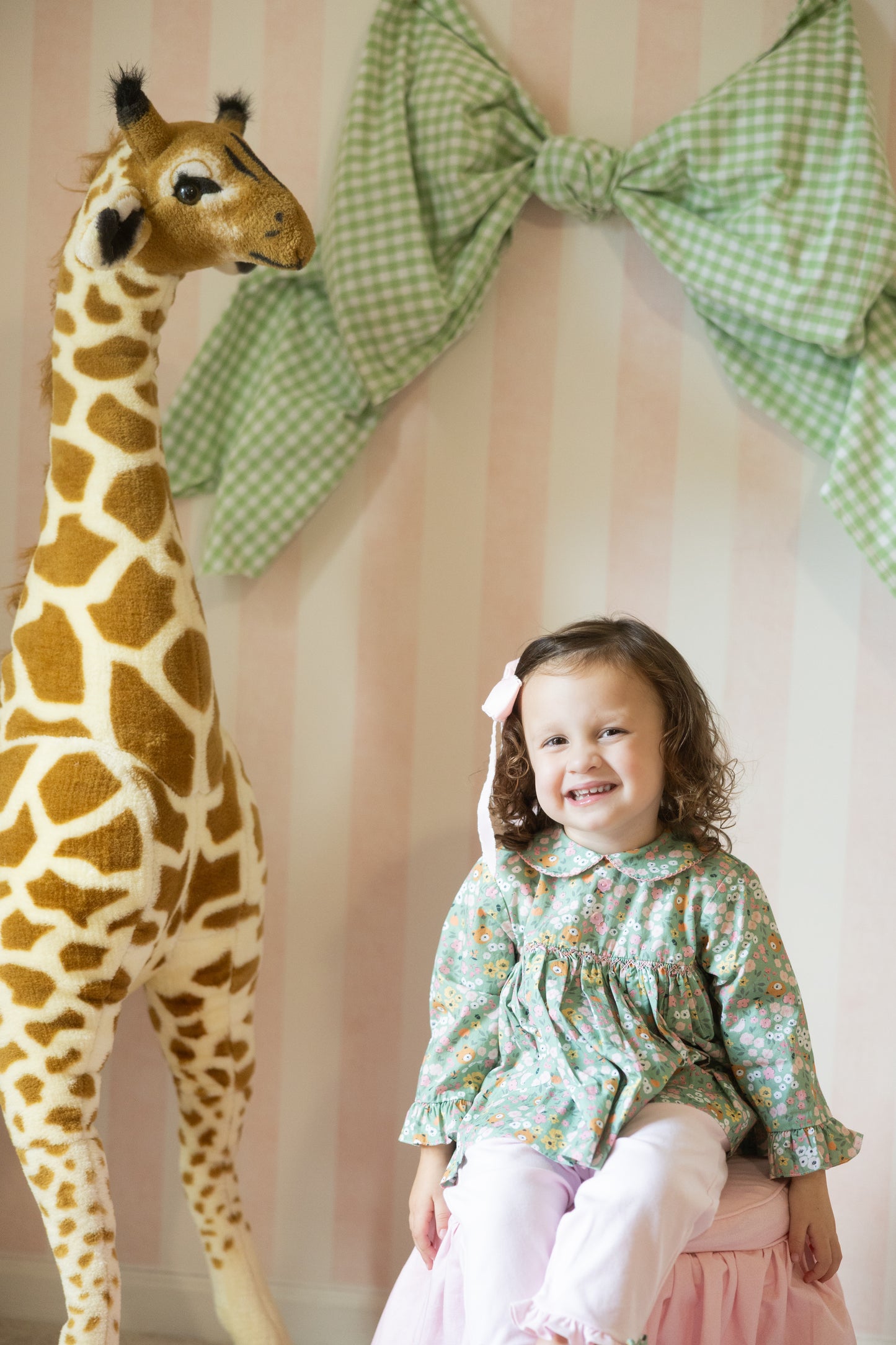 Teddy Bear Floral Top and Pant Set