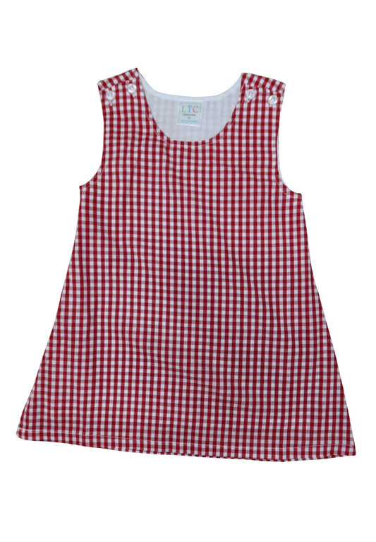 Red Gingham Jumper Dress