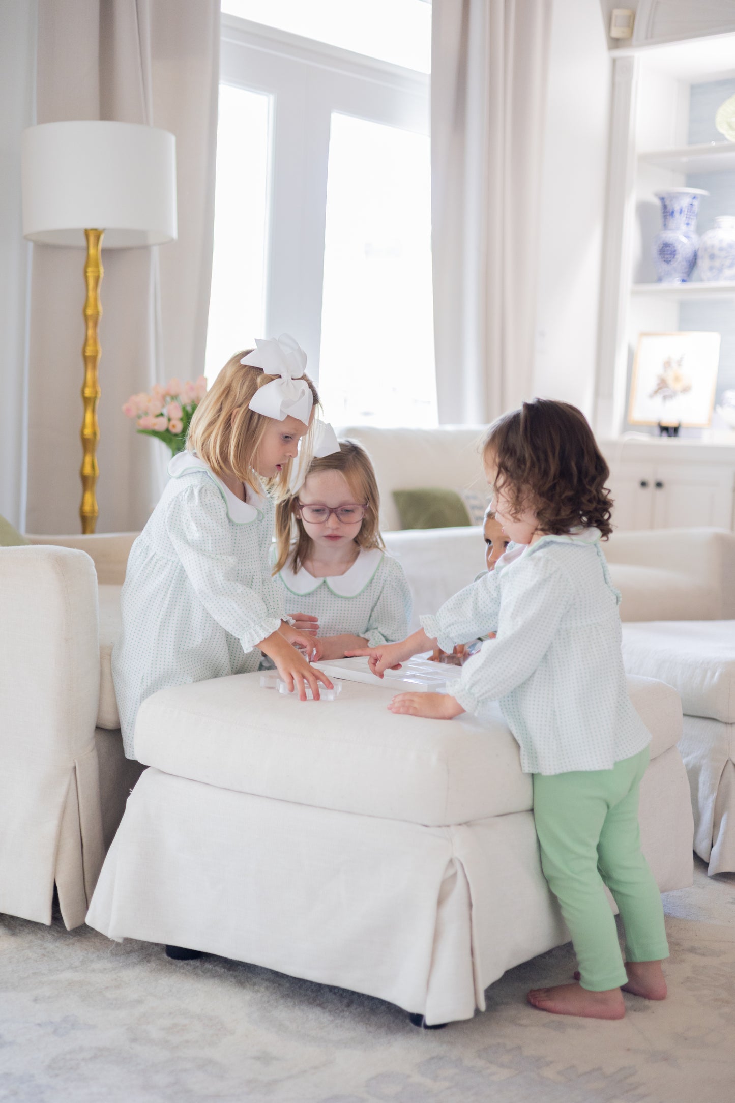 Long Sleeve Green Dot Legging Tunic Set