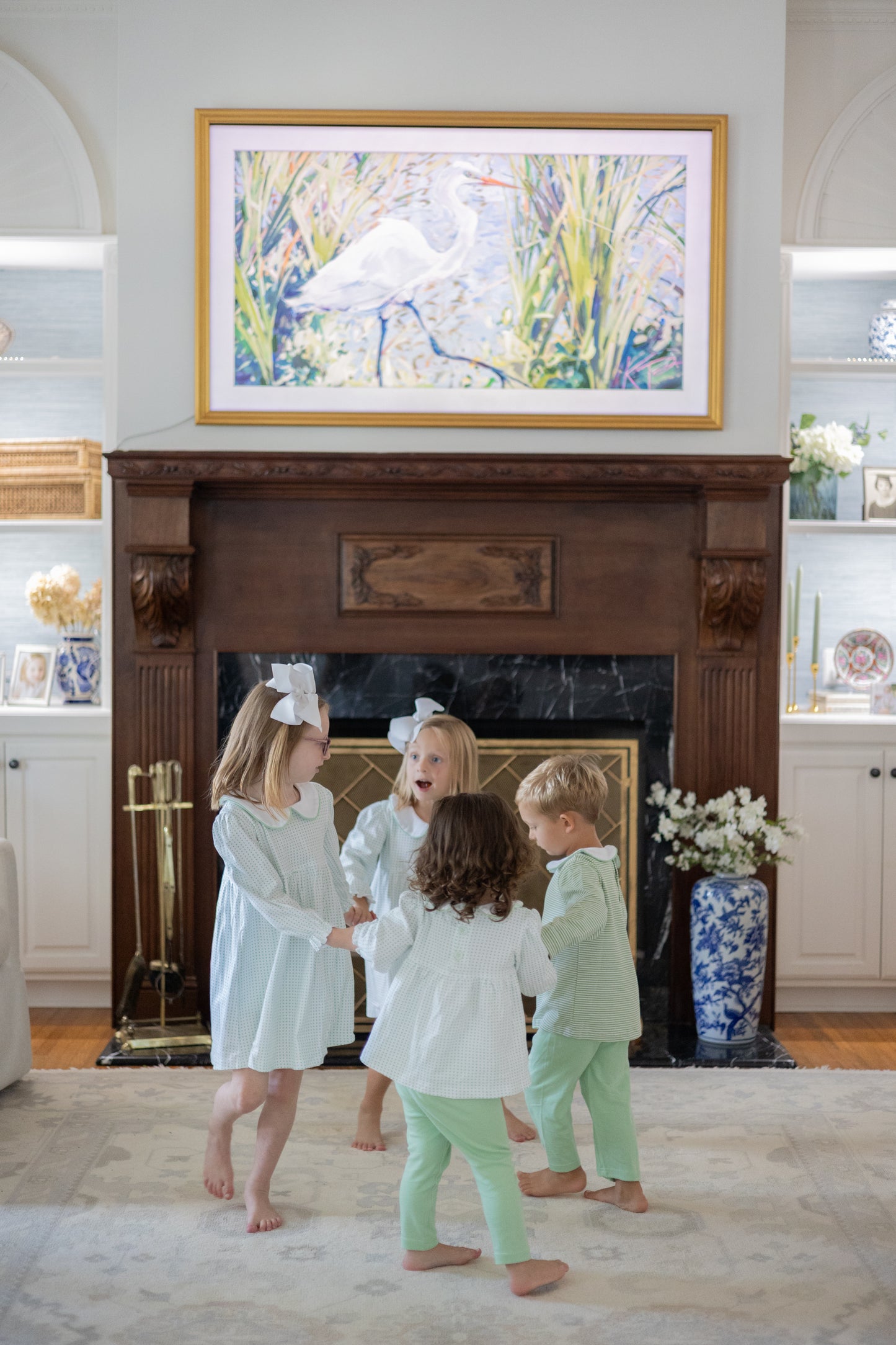 Long Sleeve Green Dot Legging Tunic Set