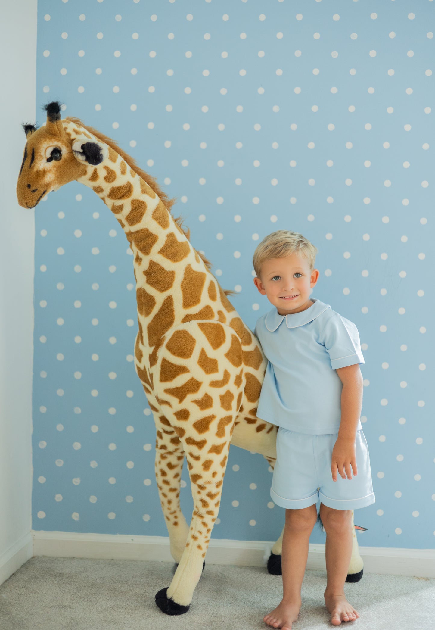 Boys Two Piece Piping Collar Set