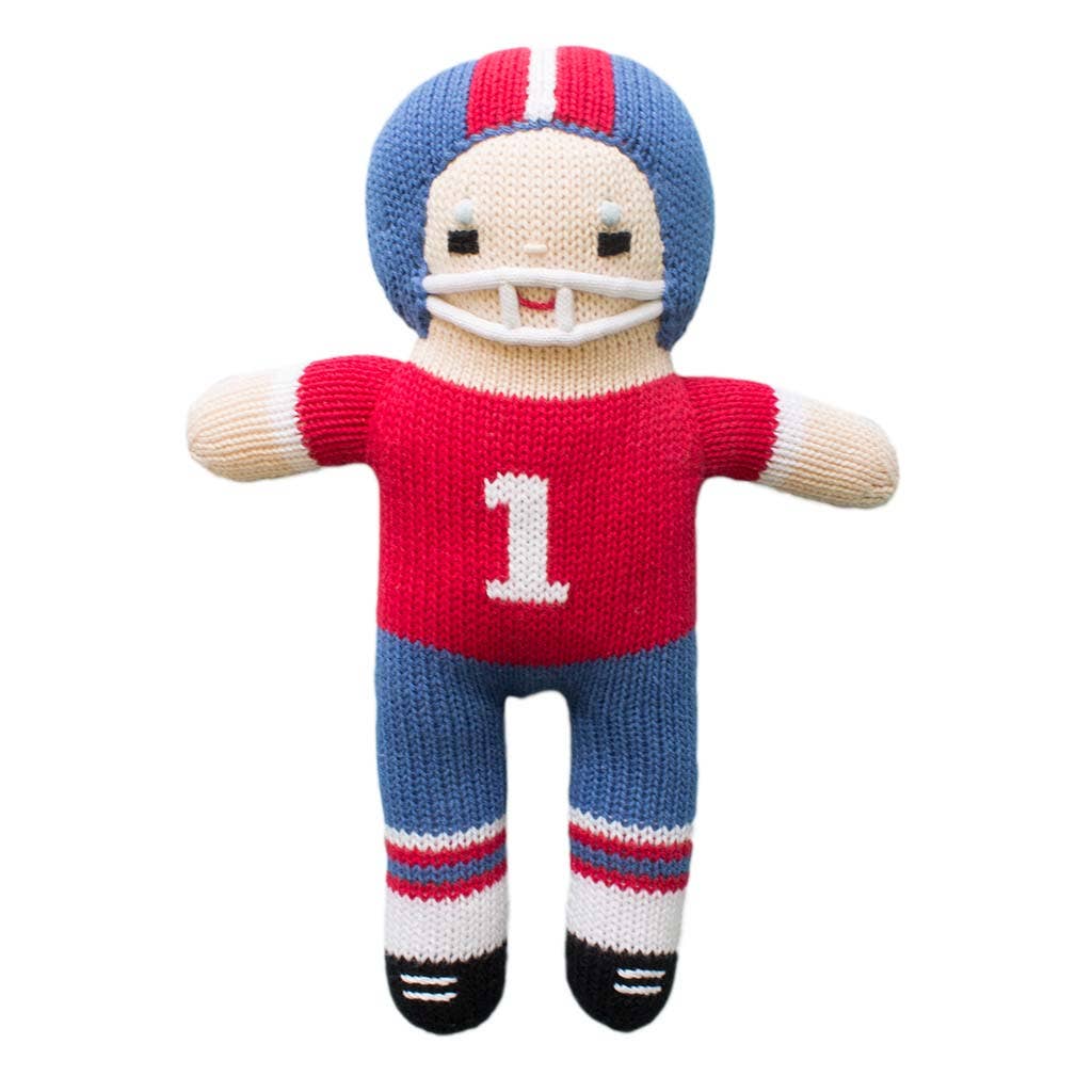 Football Player Knit Dolls: Red/Royal Blue / 12" Plush