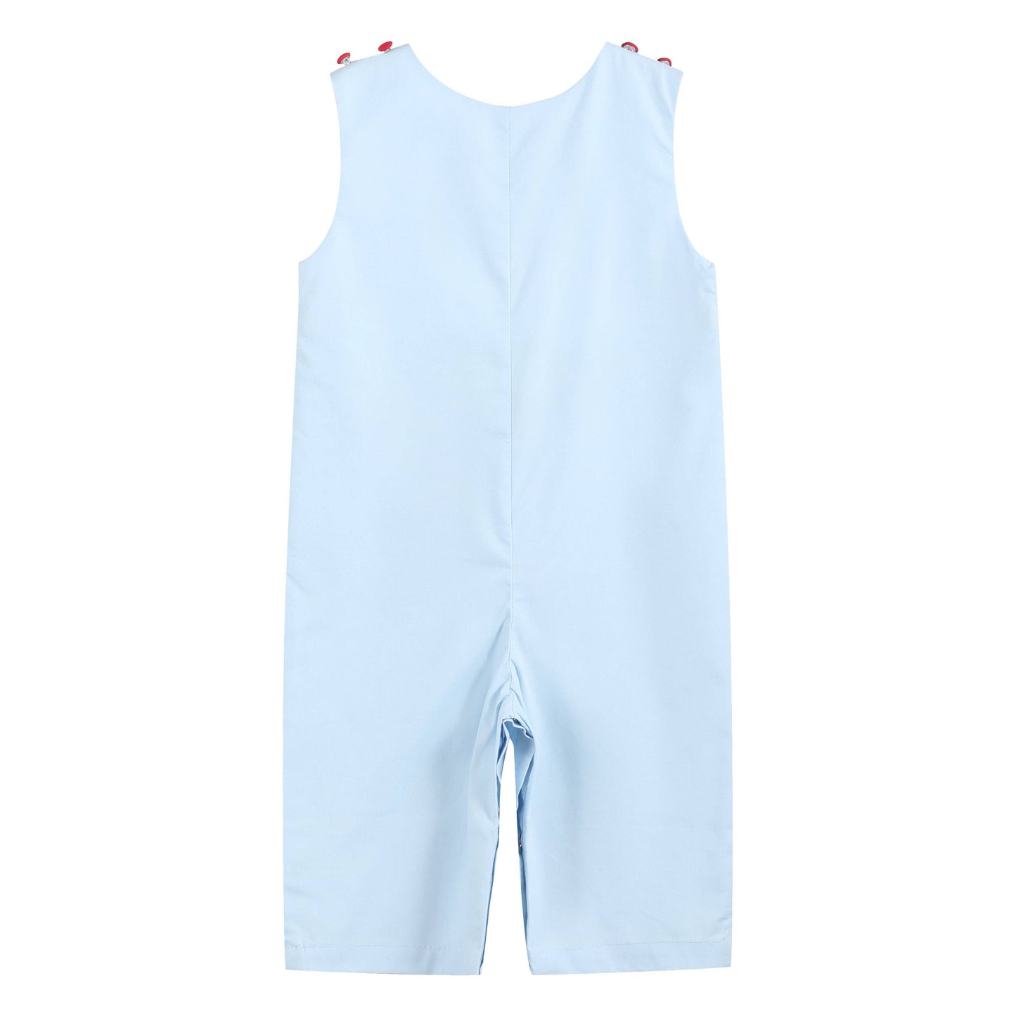 Light Blue Santa Smocked Overalls