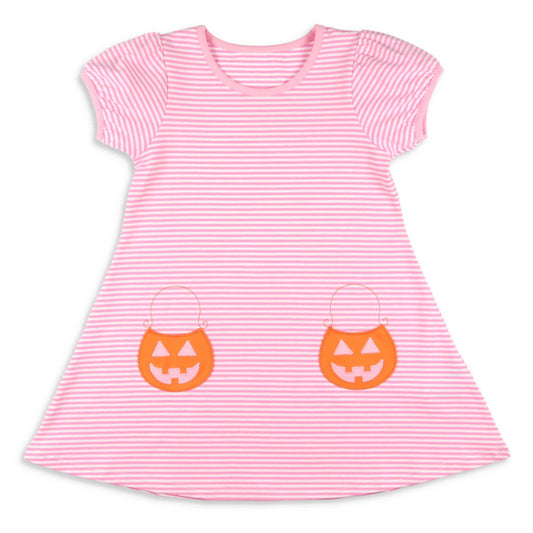 Girls Pumpkin Pocket Dress