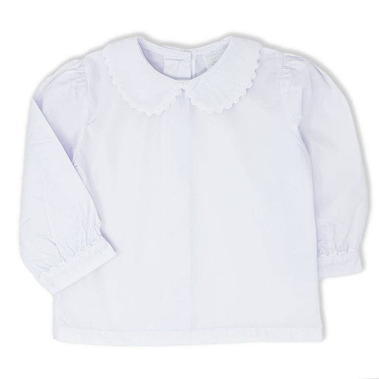 Girls Long Sleeve Peter Pan Collar Shirt
