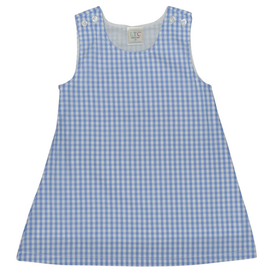 Blue Gingham Jumper Dress